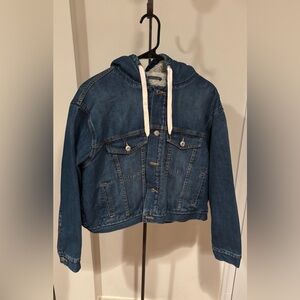 Gap dark denim coats heavy white fur lining. New but without tags